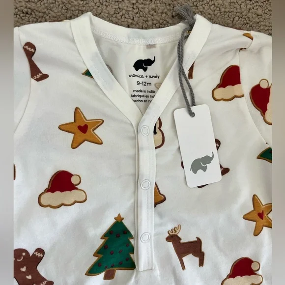 Monica & Andy Christmas Holiday Cookies On The Go One Piece Baby Size 9-12M New - Picture 4 of 8